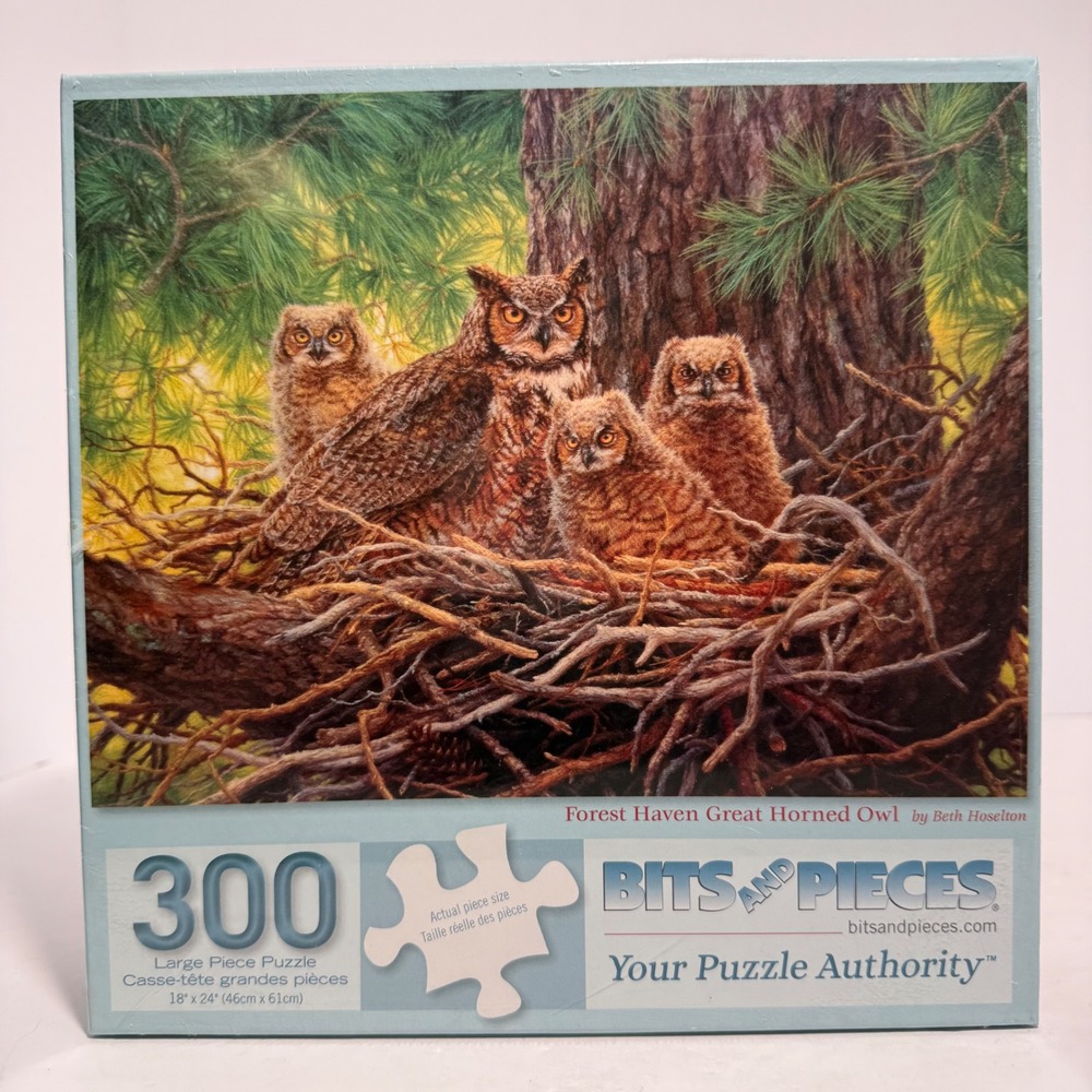 Bits And Pieces Forest Haven Great Horned Owl 300 Piece Puzzle New Sealed